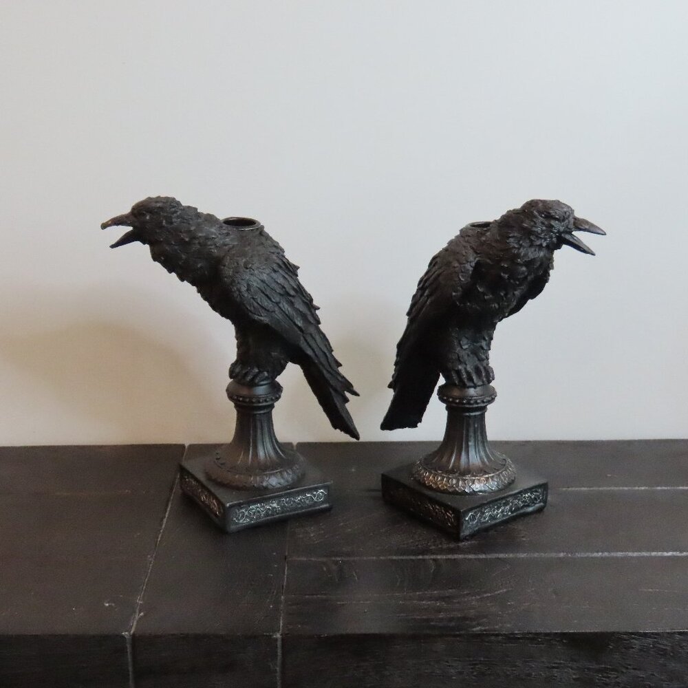 Christian Siriano Black Crow Candle Holders